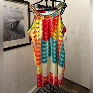 Madison Paige Multi Print Sleeveless Fully Lined Plus Size Dress